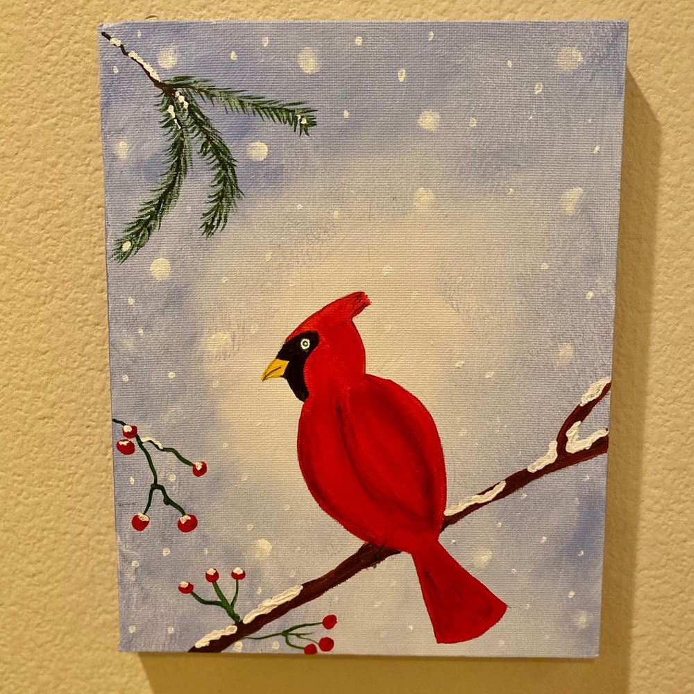 cardinal bird painting